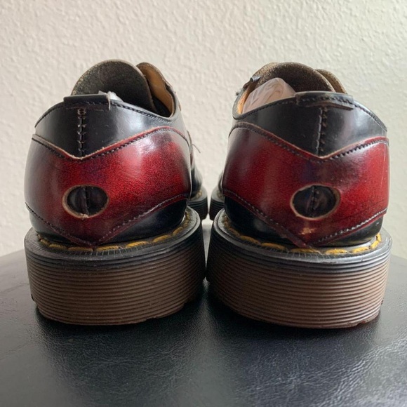 Vintage Dr. Martens x John Fluevog Red and Black Oxford Leather Shoes - Picture 3 of 8